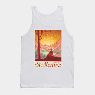 Summer in St. Moritz, Switzerland - Vintage Travel Poster Design Tank Top